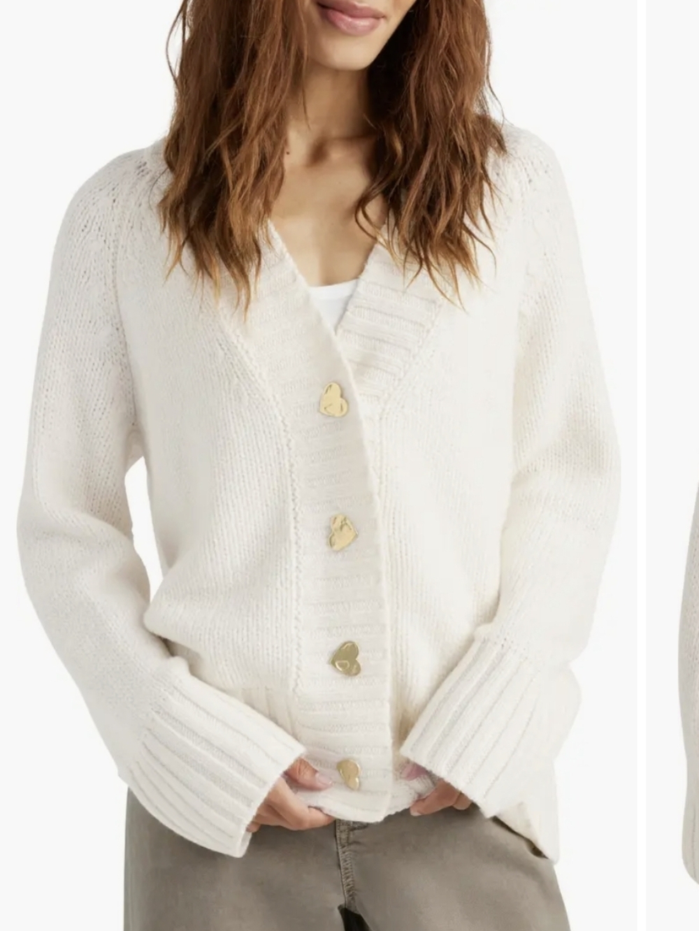 Splendid Hartley Wool Blend Knit Cardigan Sweater with Heart Details - Picture 4 of 11